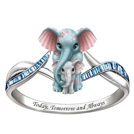 Finger Ring Söt tecknad elefant romantiska accessoarer smycken kvinnor legering ring Alla hjärtans dag present
