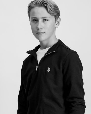 U.S. Polo Assn. DHM LB 1/4 Zip Svart Genser Gutt - Kids Brand Store