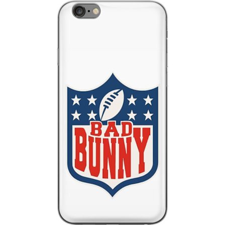 Kompatibel Mobilcover til Apple iPhone 6 Plus Bad Bunny rød grafisk plakat med portræt og typografi i latinamerikansk popdesign