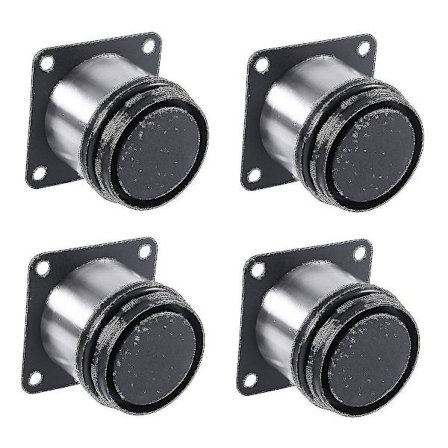 4 stk. Rustfrit Stål Køkken Justerbare Fødder Runde Møbelben