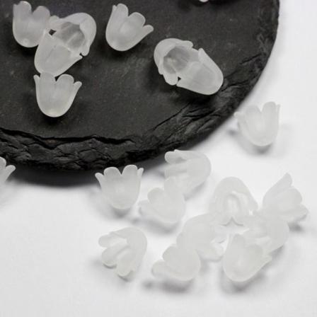 200stk Imitasjonsperler Stjernehjerteperler FROSTET HVIT FROSTET Frosted white