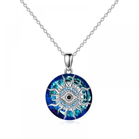 Ondt øje halskæde 925 Sterling Sølv Hamsa Hånd/Sol/Jeg Elsker