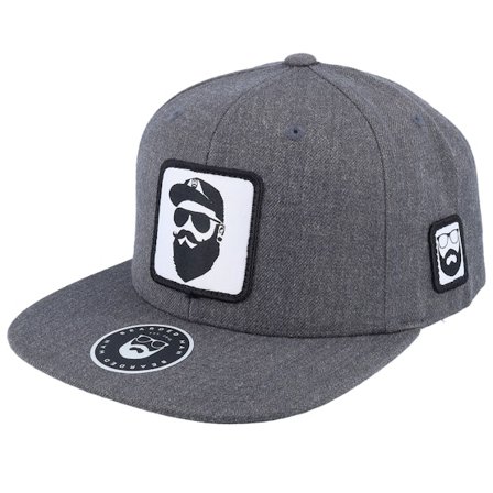 Bearded Man - Grey - snapback - Cap - Cap Man Woven Patch Dark Heather Grey Snapback - Hatstore