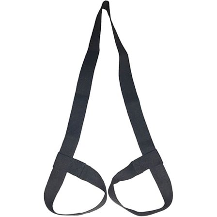 Yogamåtte strop med justerbare løkker til at passe alle måttestørrelser sort (måtte ikke inkluderet)