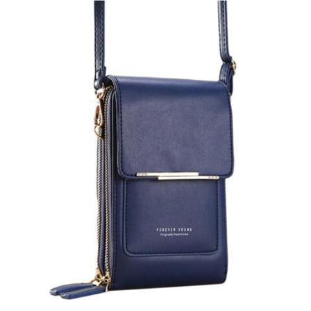 Crossbody Axelväska För Kvinnor Mobiltelefon,korthållare Plånbok Blue