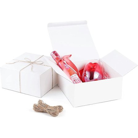 8x8x4 tum Presentaskar 12 st Vita Presentaskar i Papper med Lock för Presenter. Bröllopspresent. Förslag till Brudtärna