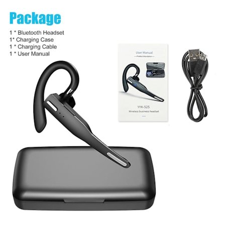 [LLC] Kuorma-autonkuljettajan langaton Bluetooth 5.1 -kuuloke, jossa on kaksi mikrofonia, melua vaimentava nappikuuloke (musta)