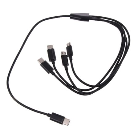 4In1 USB C-kabel typ C till typ C mikro USB -kabel USB C-laddare för telefonplatta typ C 4-i-1-kontakt Laddningssladd