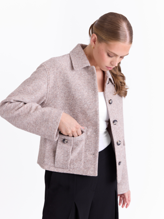 MATCH - Provence jakke - Donna - Str. 40 - Dame - Jakker & Kåper - Brun - 40% Ull - resirkulert, 60% Polyester- resirkulert