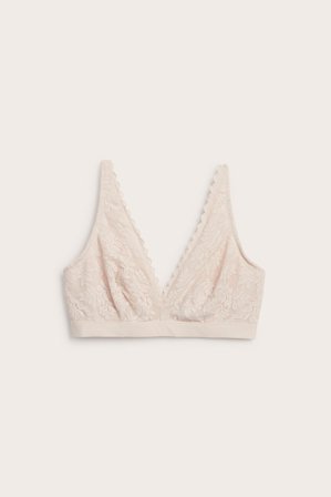 Kappahl | Pitsibralette Vaaleanpunainen 2XL | Vaaleanpunainen