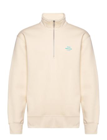 Standard Half Zip Logo Sweat Tops Sweat-shirts & Hoodies Sweat-shirts Cream Mads Nørgaard