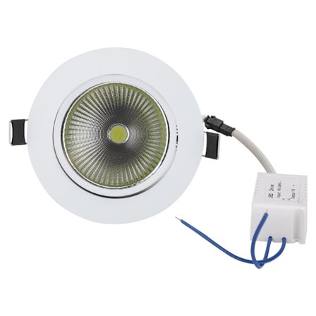 Inbyggd LED COB Downlight Spotlight Inbyggd Dekorationslampa Öppet Hål 89mm 100-240V 7W7W ingen dimbar varmvit