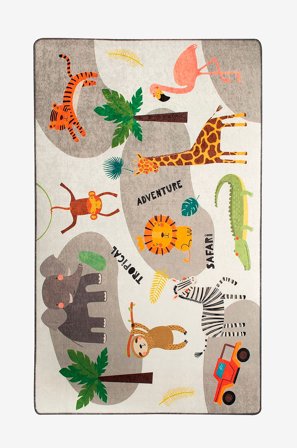 Conceptum Hypnose - Matto Safari - Monivärinen - Lasten matot - 140X190 - - Homeroom