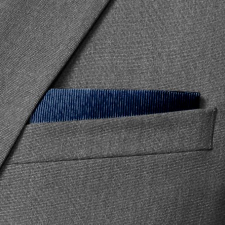 Marineblauwe Pochet van Grosgrain voor mannen - Pochetten met effen kleur