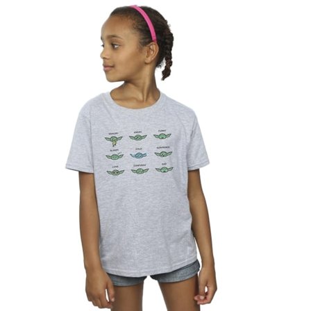 Star Wars Girls Mandalorian Grogu Mood Bomull T-shirt 7-8 år