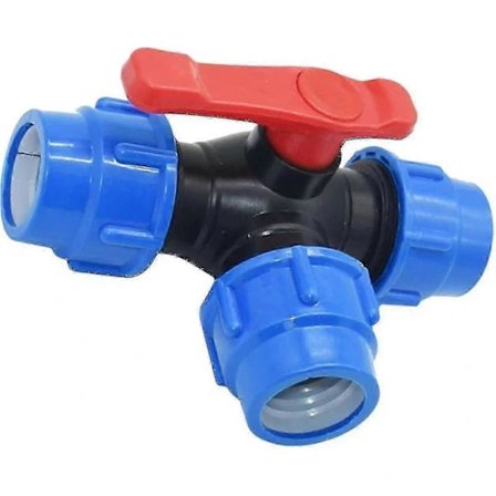 Kulventil, 20/25/32/40/50/63mm PE-rör Snabbkoppling PVC Trevägs Kulventil Snabbomkopplare T-Koppling 40MM 40MM