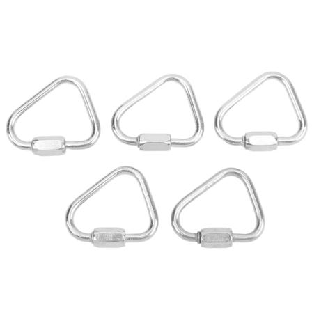 5 stk Triangel-låsekarabiner Rustfritt stål Bærbar Lett å bære karabiner for campingvandring Diameter 3,5 mm