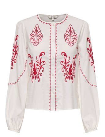 ONLY | Onlhelen Ls Emb Button Top Wvn | XS