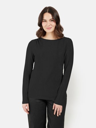 B. COPENHAGEN - Langærmet T-shirt - Sort - Bådudskæring