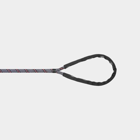 Mooring line with spliced eye Liros Handy-Elastic, extra elastic, cross-braided 32-braided polyamide, grey/black/red, 15 meter x Ø10 mm