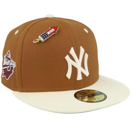 New Era - MLB Marron fitted Casquette - New York Yankees MLB World Series Trail Mix 59FIFTY Toffee/Off White Fitted @ Hatstore
