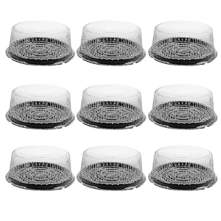 10 st Återanvändbara Tårtkartonger i Plast Runda Återanvändbara Plastbehållare med Lock Tårtkartonger