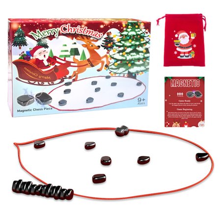 Nytt magnetiskt schackspel, magnetiskt schackspel med rep och 20 stenar, strategispel med stenar, familjespel partyspel för barn och vuxna