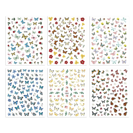 12 ark Butterfly Nail Art Stickers Dekaler Självhäftande Design Manikyr Tips Nagel Dekoration För Kvinnor Flickor