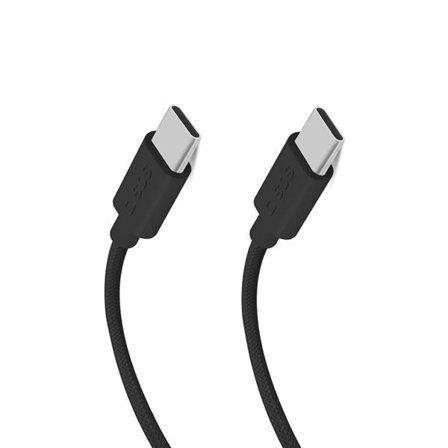 SBS TECABLETISSUETCK USB-C - USB-C 1,5 m 60W flettet kabel - sort