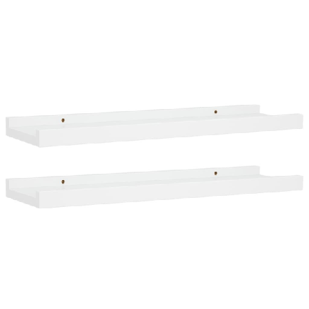 Vidaxl Tavellister 2 St Vit 40x9x3 Cm Mdf Vit