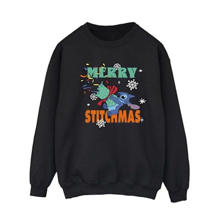 Lilo & Stitch Dam/Dam Merry Stitchmas Tröja M Svart
