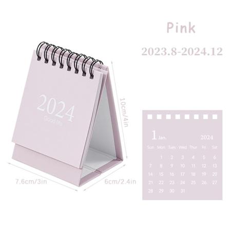 2023/2024 Kalender Delikat Enkelt skrivbord Fräscht och exklusivt Mini Pink