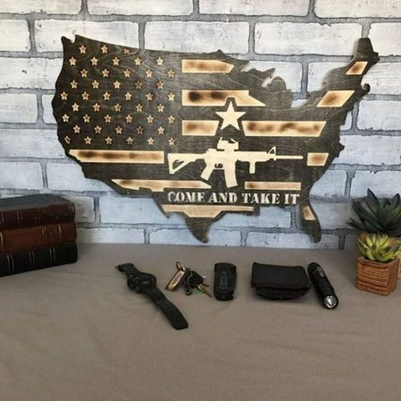 Amerikanska flaggan träflagga 1 1