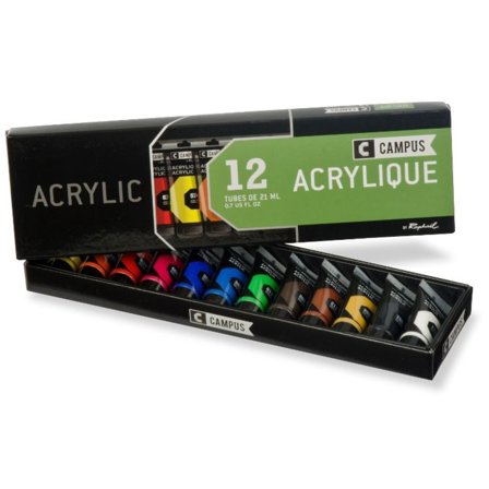 Raphaël Ensemble de peinture acrylique Campus 12x21ml tubes