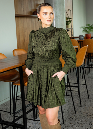 Adrienne Dress India Green Green / M