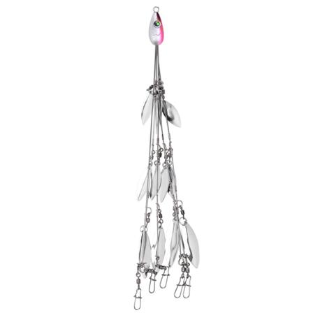 12 blade paraply rig fiske multiLure og lokkemad rigs med drejelige kunstigt agn kit (pink)