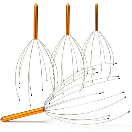2x hode massasje edderkopp med 12 massasjefingre, avslapningsmassasje, hodeklemmer for avslapning, akupressur