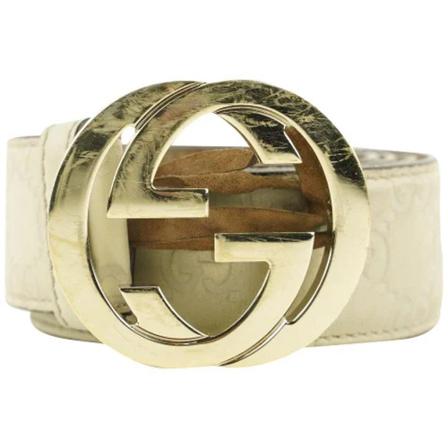 Gucci Vintage, Pre-owned Leather belts Beige, Dames, Maat:ONE Size