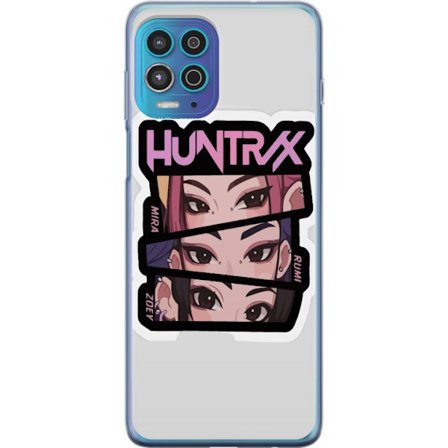 Yhteensopiva Puhelinkuori Motorola Moto G100 K-pop-inspiroitunut futuristinen tyttöryhmä neonvaloissa ja kosminen sci-fi-kohtaus