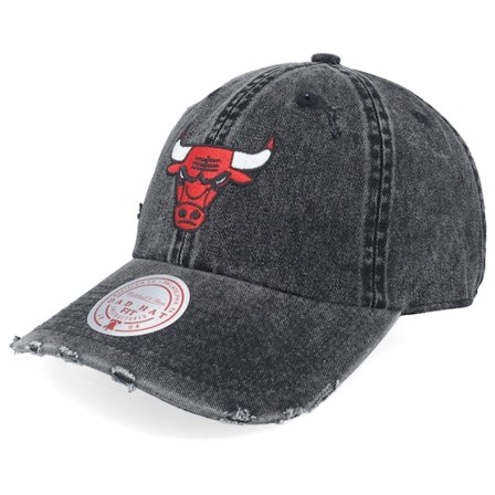 Mitchell & Ness - NBA Zwart unconstructed Cap - Chicago Bulls Ggpa Strapback Black Dad Cap @ Hatstore