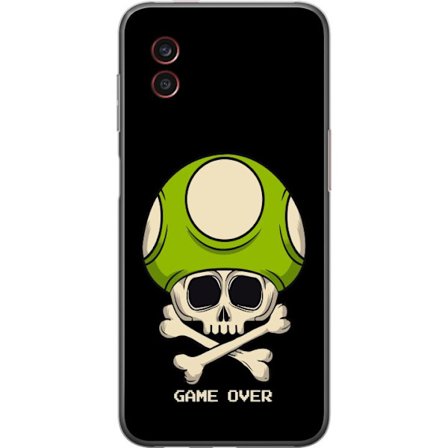 Yhteensopiva Puhelinkuori Samsung Samsung Galaxy Xcover6 Pro Pelimotiivi, jossa on kuolonsyöjä ja vihreä sieni retro pelityylillä ja tekstillä ga