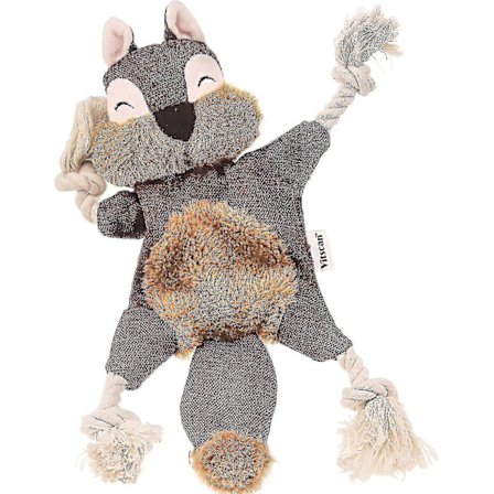 Uforgængeligt hundelegetøj, sejt hundelegetøj med knirkende lyd, ingen fyld, knitrende hundelegetøj, rebknuder, hvalpe-tyggelegetøj, robust egern-