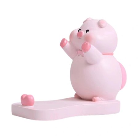 Sød Grise Telefonholder Bærbar Smartphoneholder til Hjemmekontor Soveværelsesindretning Uden Briller