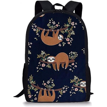 Skoletaske til piger drenge, sød dovendyr på gren rygsæk skoletasker rejsetaske afslappet rygsæk til studerende teenagere børn
