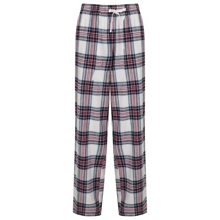 Skinnifit Dam/Dam Tartan Lounge Byxor S Vit/Rosa Check