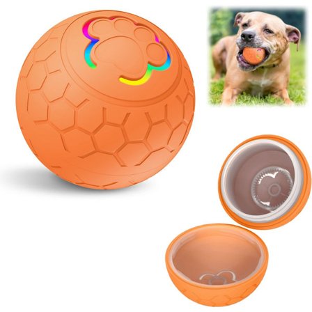 Hundelegetøj, automatisk hoppende og roterende bold, egnet til små til mellemstore hunde, egnet til leg indendørs og udendørs, genopladelig via USB