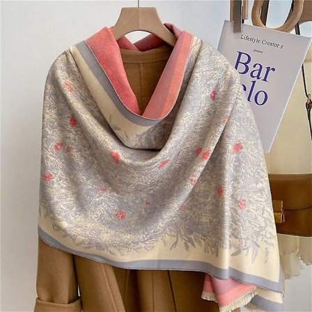 Ny Vinter Cashmere Scarf Dam 2022 Design Varm Pashmina Filt Houndstooth Scarves Kvinnlig Sjal Wraps Tjock Foulard Bufanda