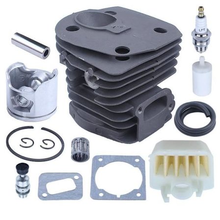 Cylinderstempel (44 mm) + Luftfilter + Pition-sæt kompatibel med Husqvarna 350 351 353 346 XP motorsav