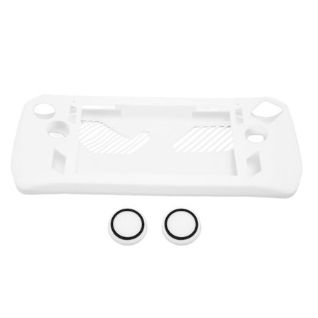 Beskyttende etui til spillekonsol, silikone, blødt beskyttelsescover til Asus Rog Ally med rocker-hætte, hvid