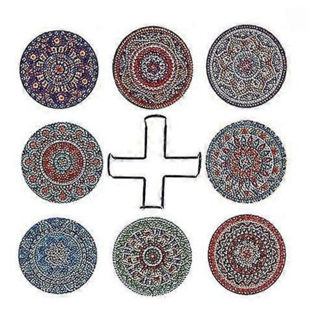 8 stk Diamantmaleri Brikker med Holder, DIY Mandala Brikker Diamantmaleri Sett for Nybegynnere Voksne (FMY)